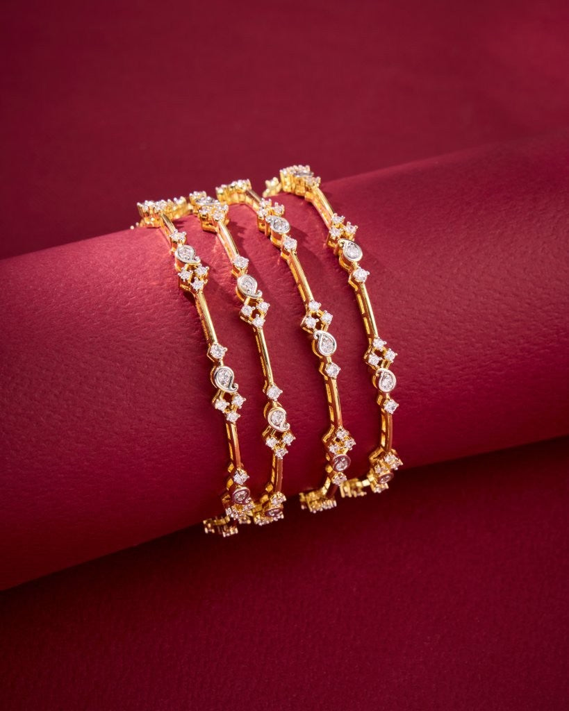 Designer CZ Floral Bangles