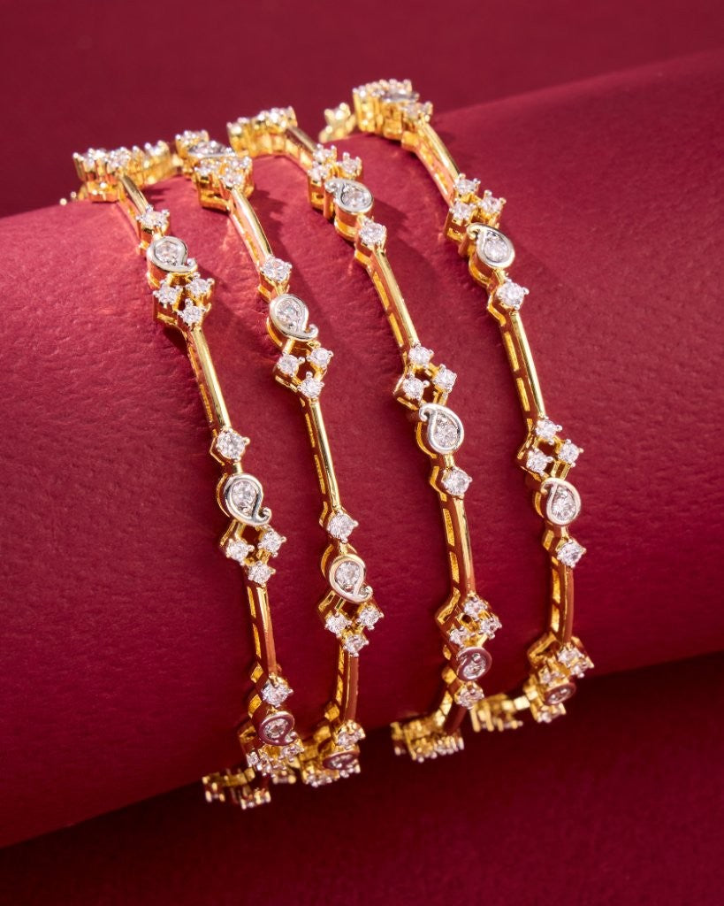 Designer CZ Floral Bangles
