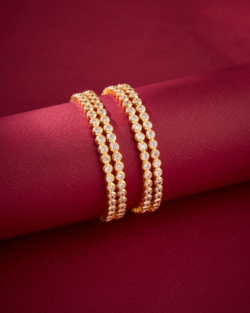 Premium American Diamond Gold Finish Bangles
