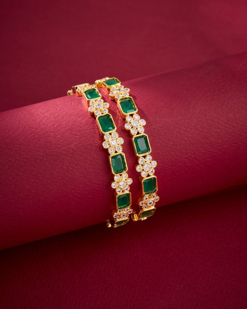 Emerald Green CZ Stone Bangles