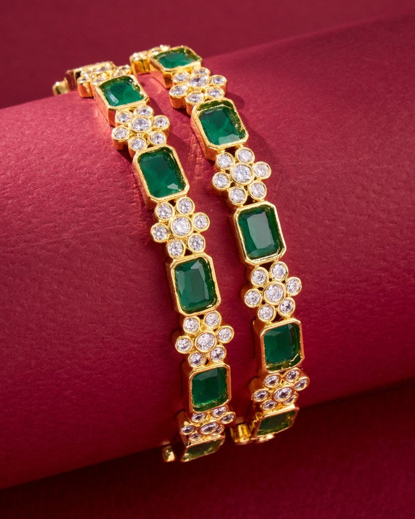 Emerald Green CZ Stone Bangles