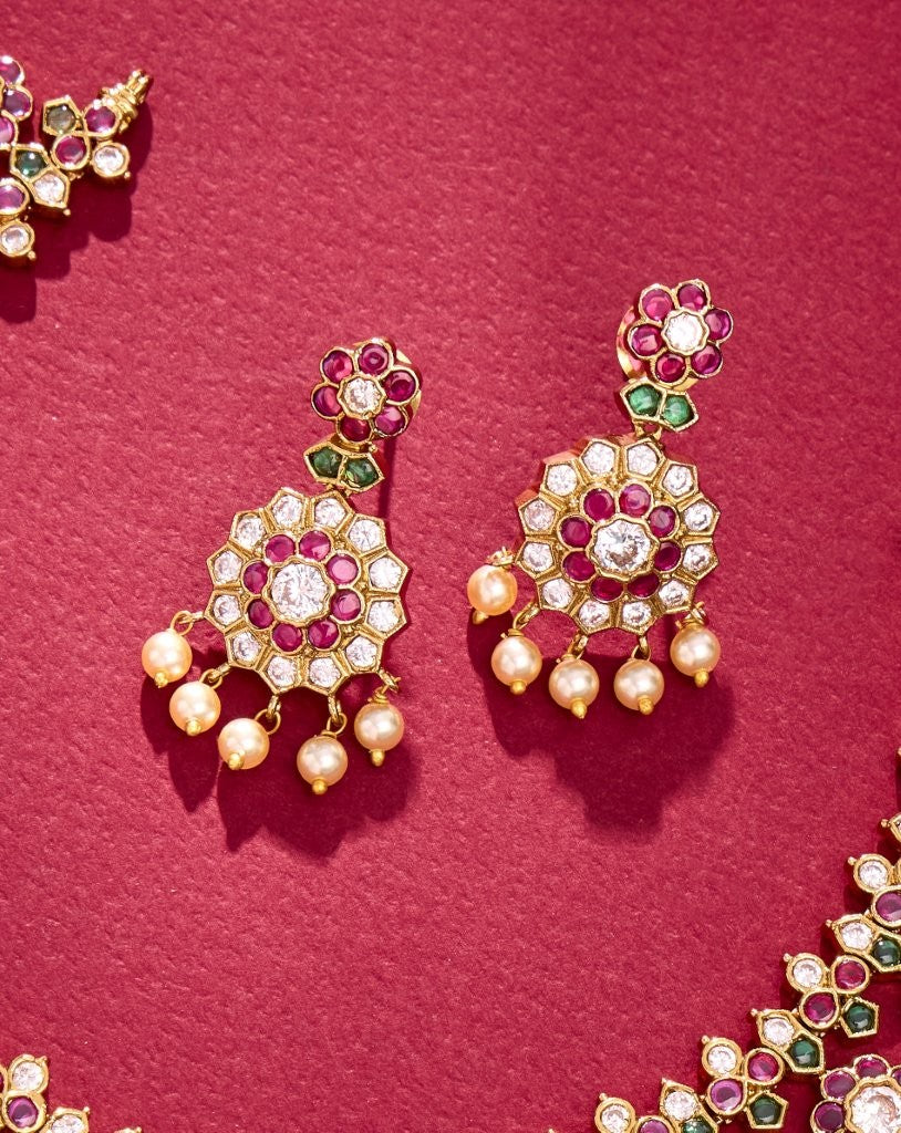 Floral Kundan Necklace Set