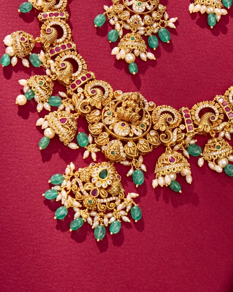 Lakshmi Emerald Bridal Jewelry Set