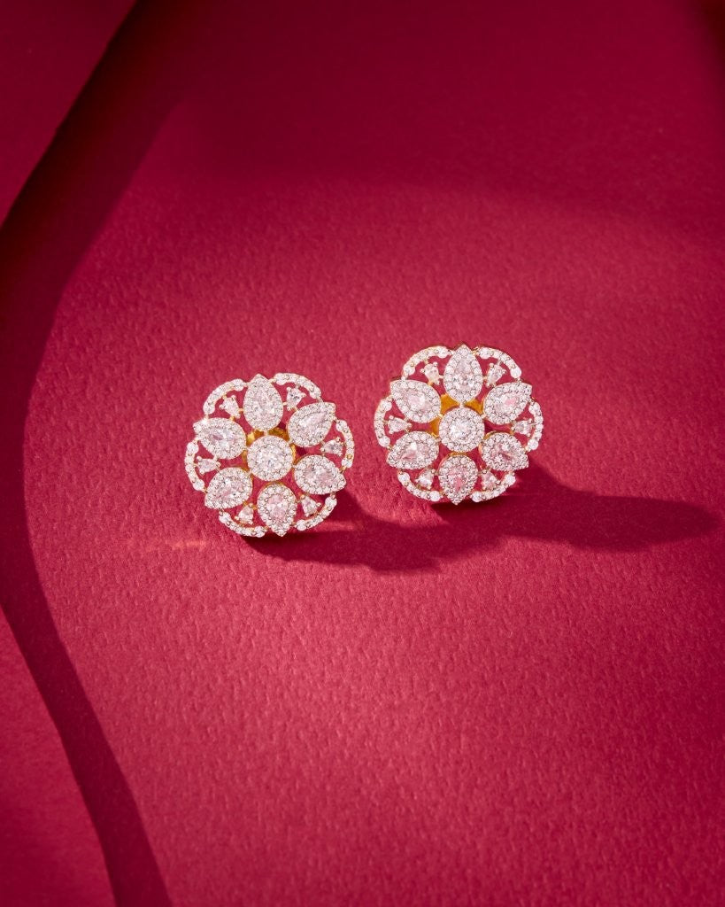 Celeste CZ Floral Stud Earrings
