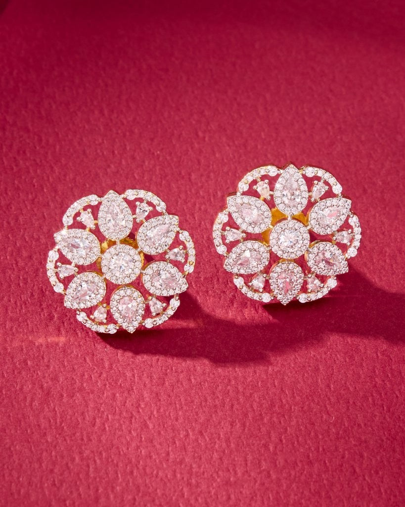 Celeste CZ Floral Stud Earrings