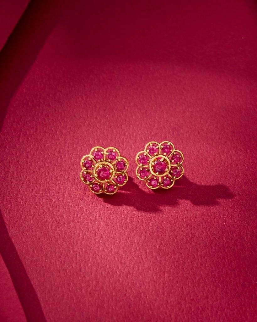 Gulbahar Ruby Stud Earrings