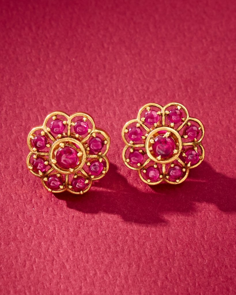 Gulbahar Ruby Stud Earrings