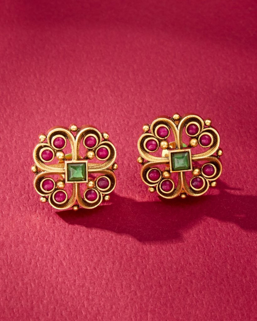 Gulzar Floral Stud Earrings