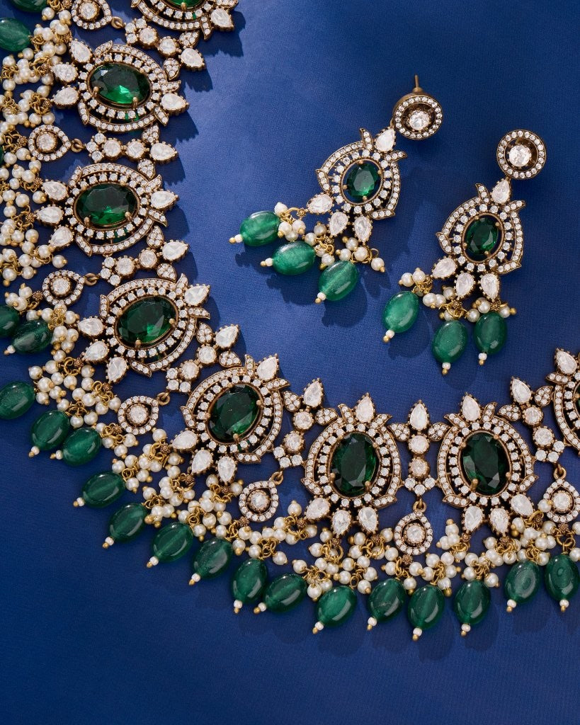 Noor Mahal Emerald victorian Royal Set