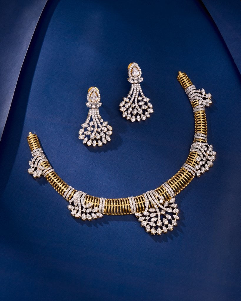 Royal Collar CZ Necklace Set