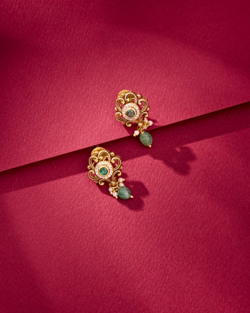 Noor Emerald Stud Earrings