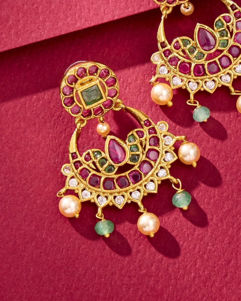 Heritage Ruby Chandbali Earrings