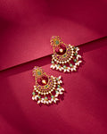 Ruby Pearl Chandbali Earrings