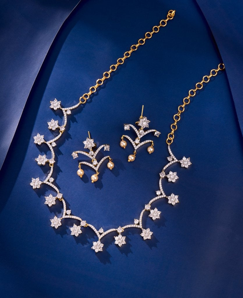 Celeste Floral CZ Necklace Set