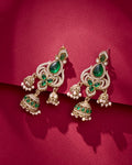 Emerald Peacock Jhumka Earrings