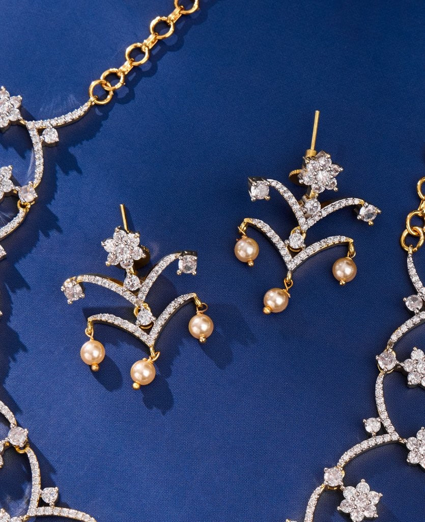 Celeste Floral CZ Necklace Set