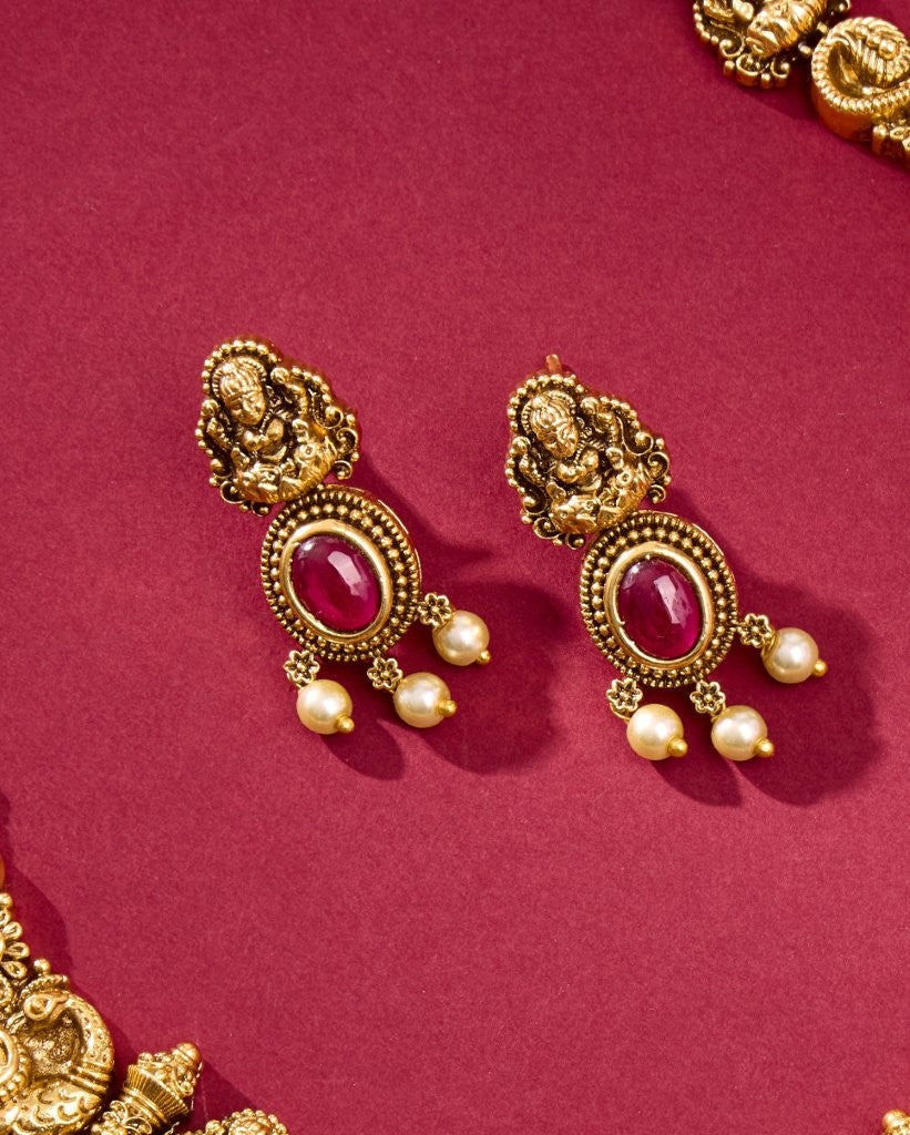 Lakshmi Ruby Temple Jewelry Set