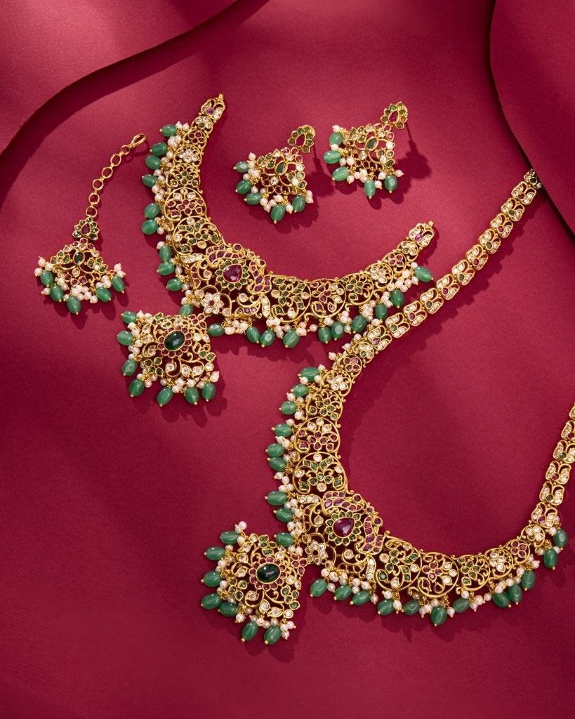 Bridal Kundan Necklace Combo Set