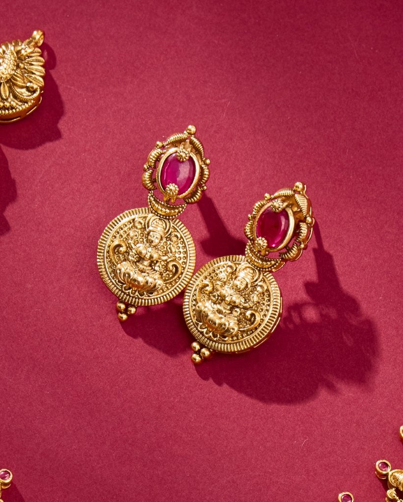 Antique Lakshmi Kasulaperu Temple Necklace Set