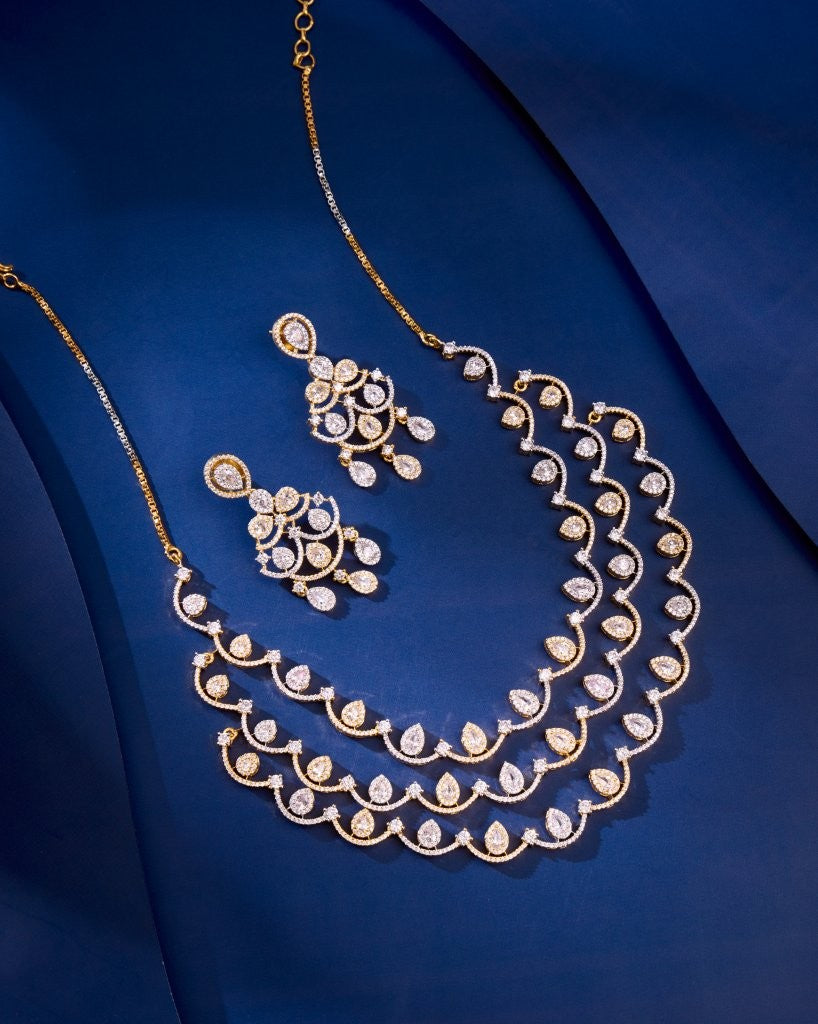 Noor Cascade CZ Necklace Set