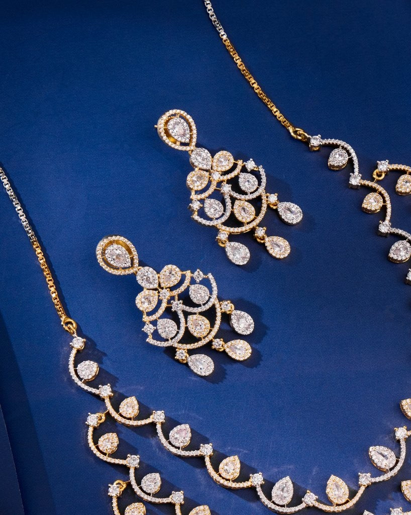Noor Cascade CZ Necklace Set