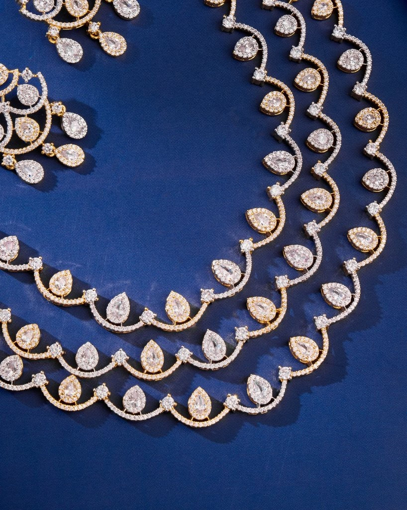 Noor Cascade CZ Necklace Set